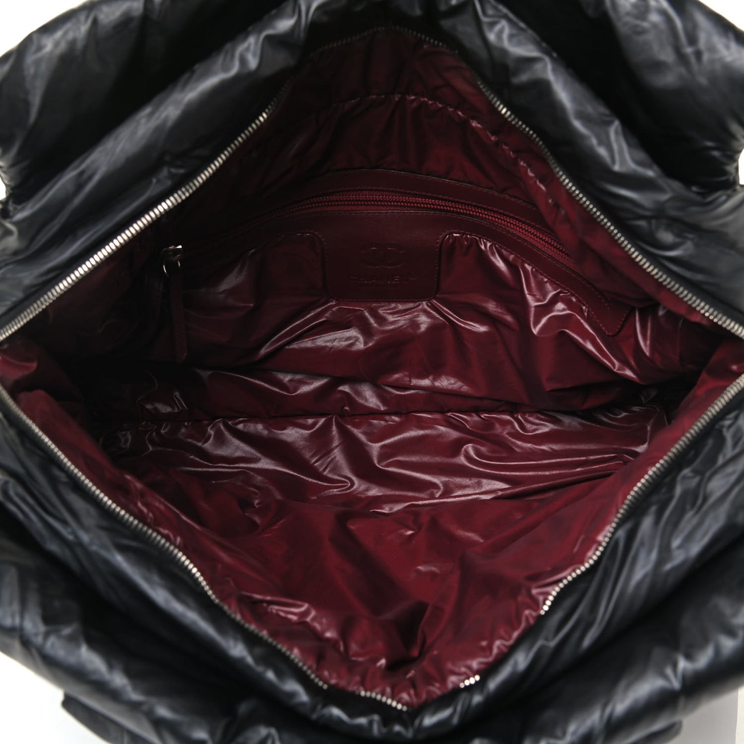 Nylon Coco Cocoon Zipped Tote Black