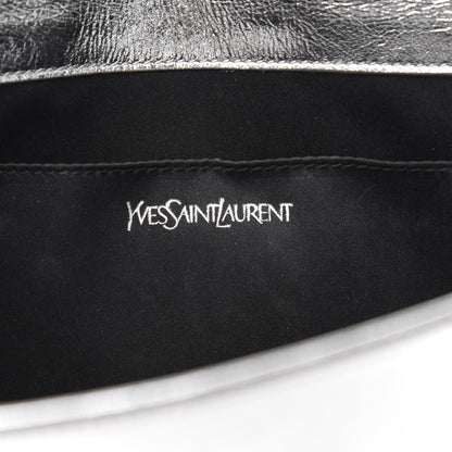 Saint Laurent Metallic Calfskin Monogram Large Belle De Jour Clutch Silver 6 of 11