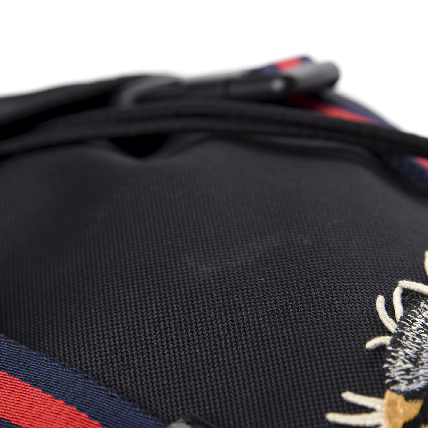 Techno Canvas Web L'Aveugle Par Amour Embroidered Double Buckle Backpack Black