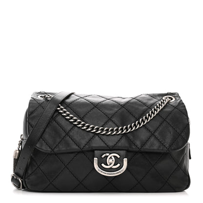 Chanel Calfskin Quilted Jumbo Coco Sporran Flap Black 1 of 11