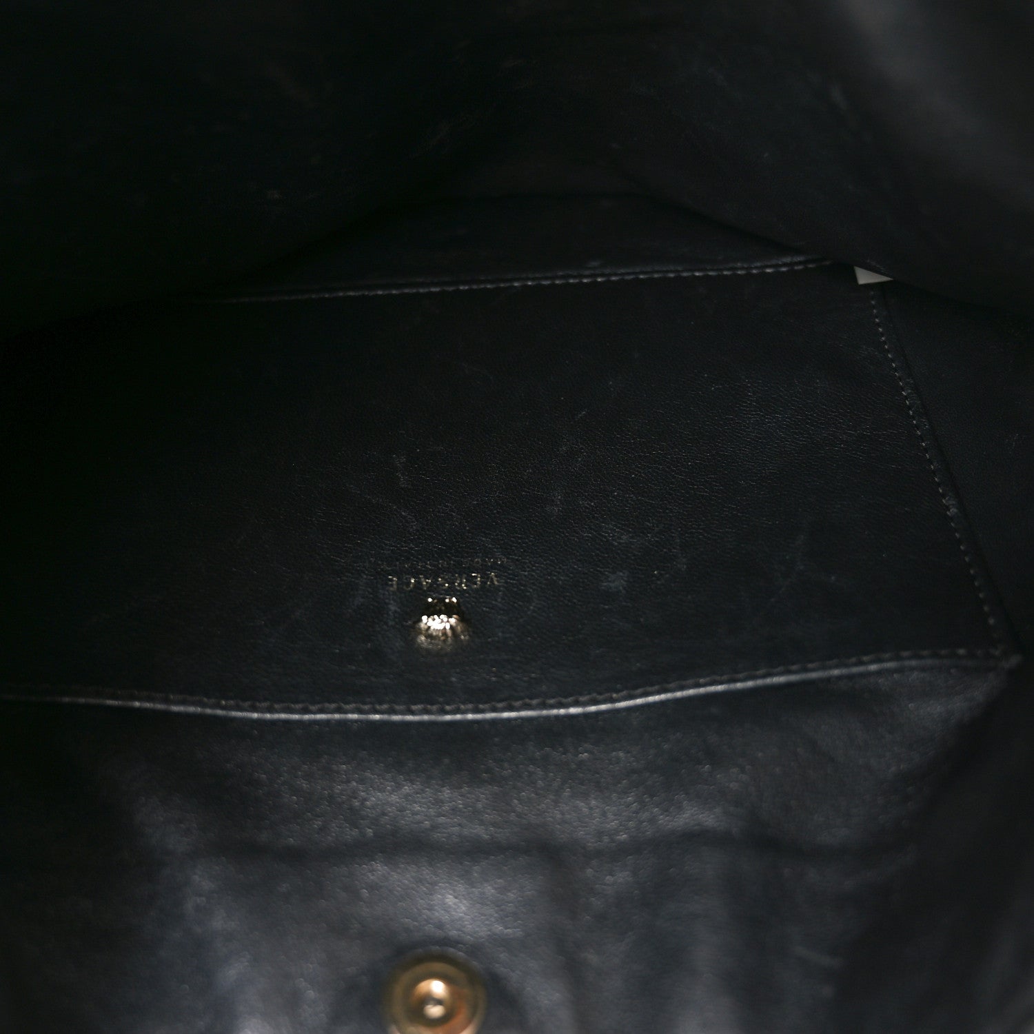 Versace Calfskin Palazzo Fringe Shoulder Bag Black 5 of 10