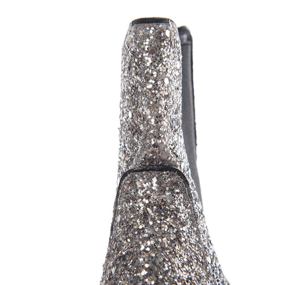 Jimmy Choo Glitter Monty Ankle Boots 35 Silver 10 of 12