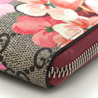Gucci GG Supreme Monogram Blooms Zip Around Card Case Wallet Beige Multicolor Dry Rose 9 of 10