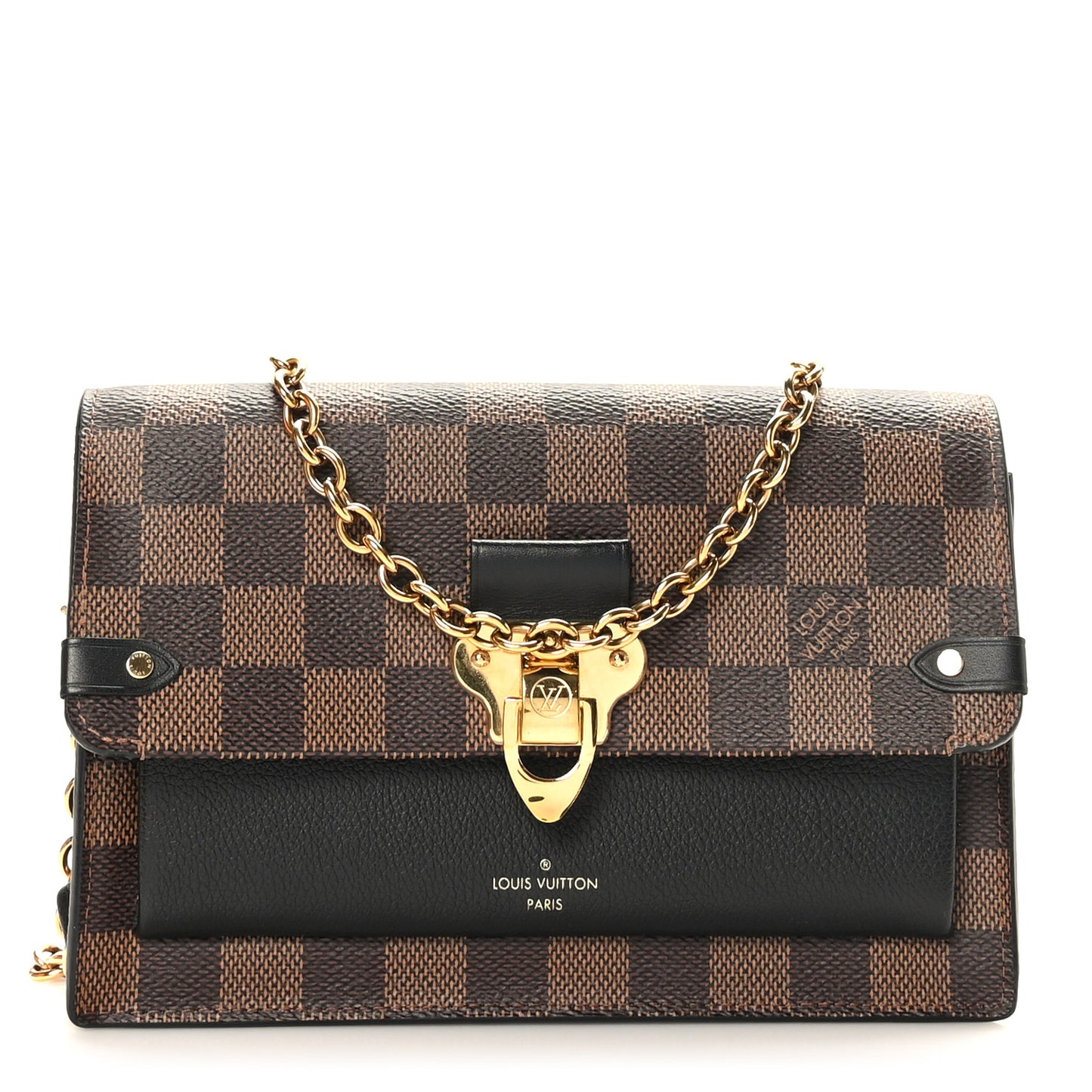 Damier Ebene Vavin Chain Wallet Black