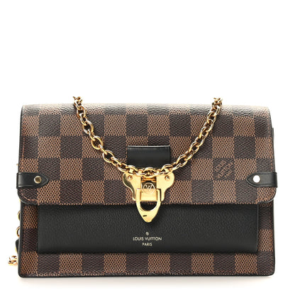 Louis Vuitton Damier Ebene Vavin Chain Wallet Black 1 of 9