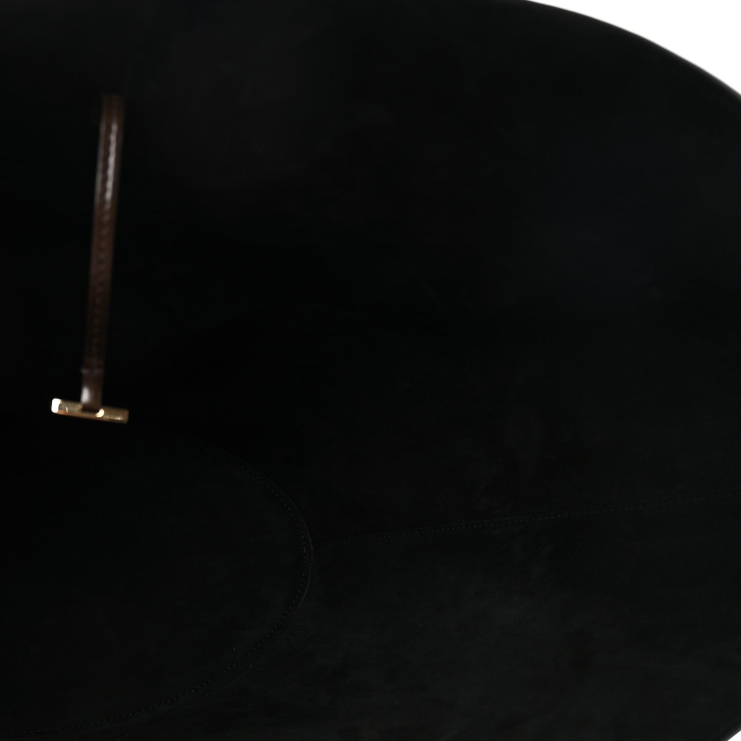 Calfskin Suede Cut Out Large Tote Brown Black