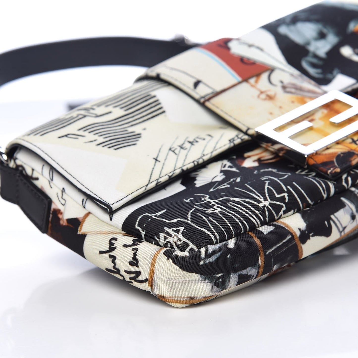 Nylon Karl Kollage Belt Baguette Bag Multicolor