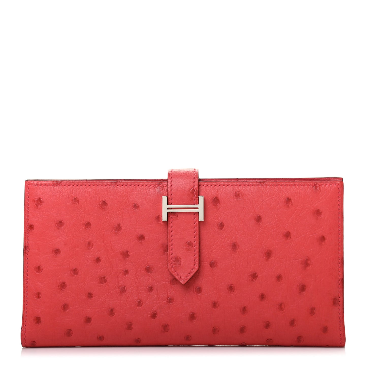 Ostrich Bearn Wallet Rouge Vif