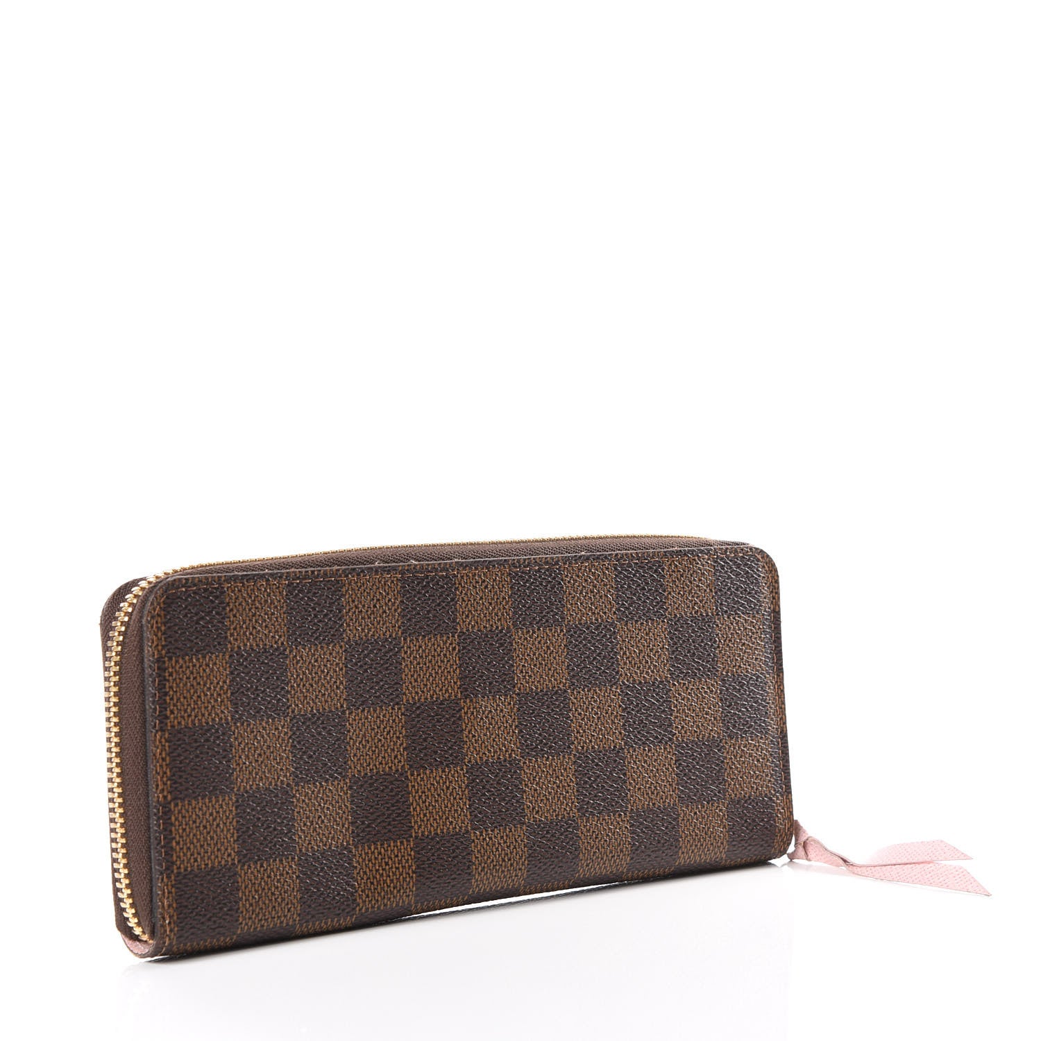 Louis Vuitton Damier Ebene Clemence Wallet Rose Ballerine 2 of 11