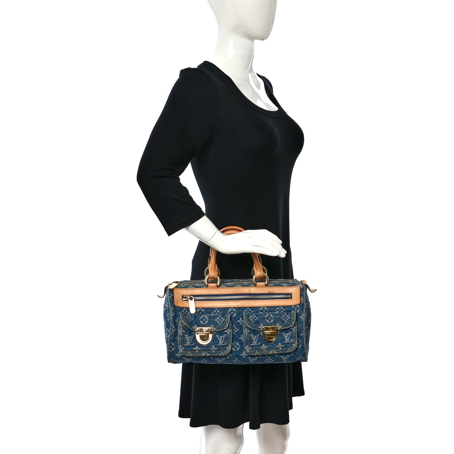 Louis Vuitton Monogram Denim Neo Speedy Blue 2 of 16