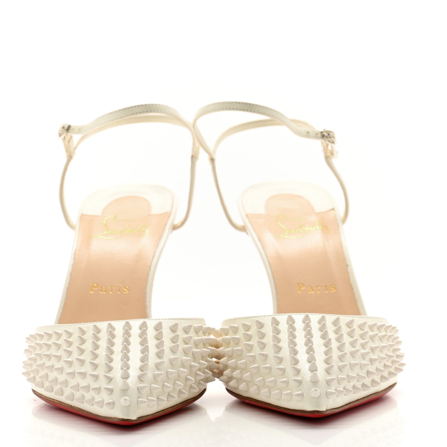 Christian Louboutin Kid Baila Spike 85 Pumps 40 White 2 of 12