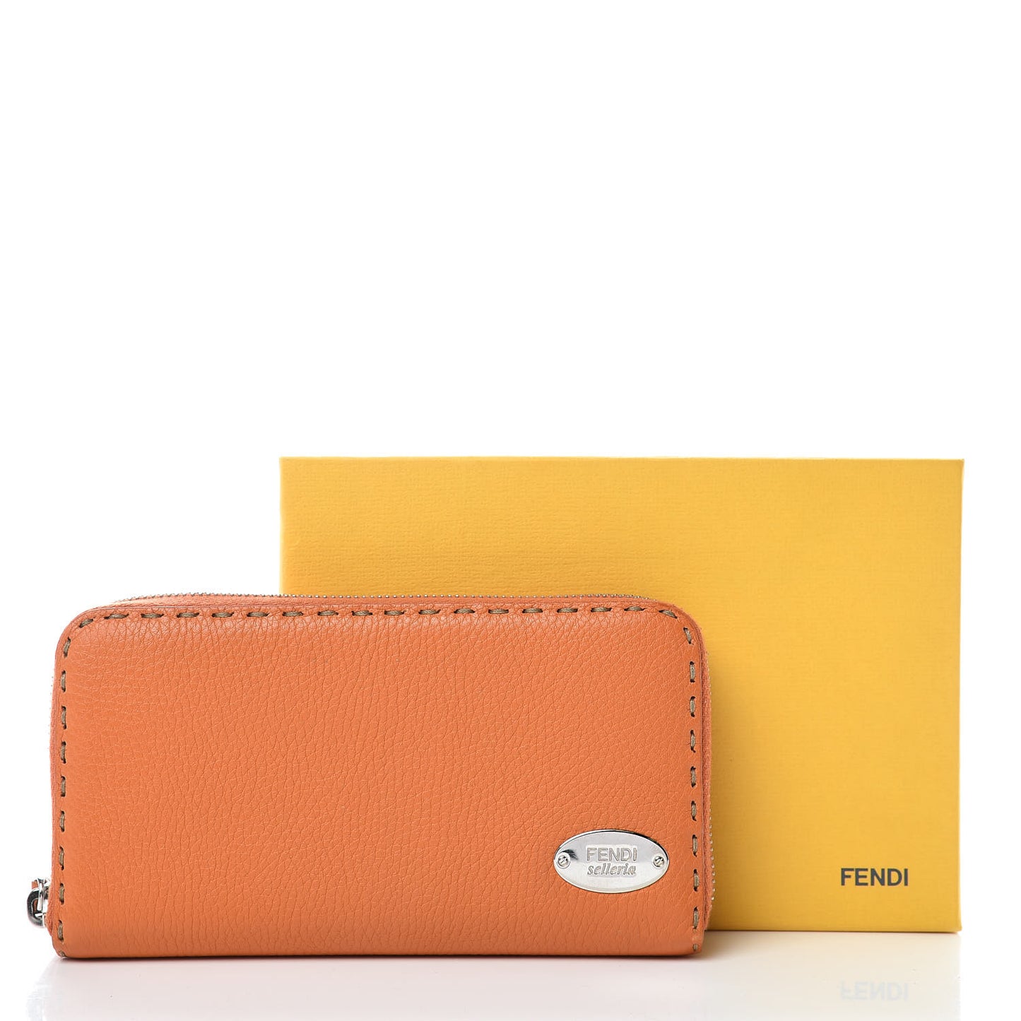 Cuoio Romano Selleria Zip Around Wallet Orange