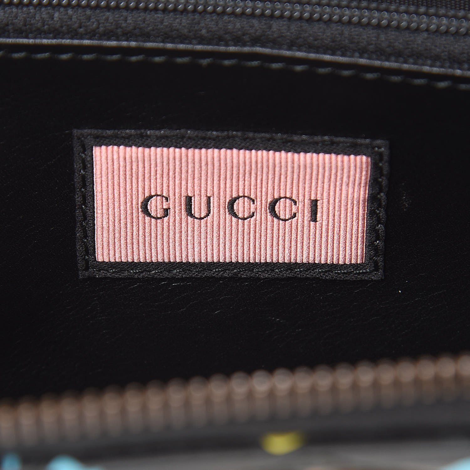 Gucci Calfskin Matelasse GucciGhost GG Marmont Zip Around Wallet Black New Acquamarine 7 of 10