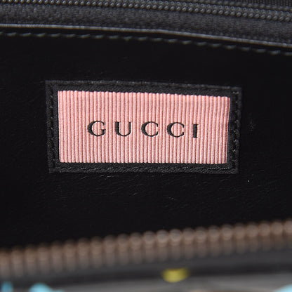 Gucci Calfskin Matelasse GucciGhost GG Marmont Zip Around Wallet Black New Acquamarine 7 of 10