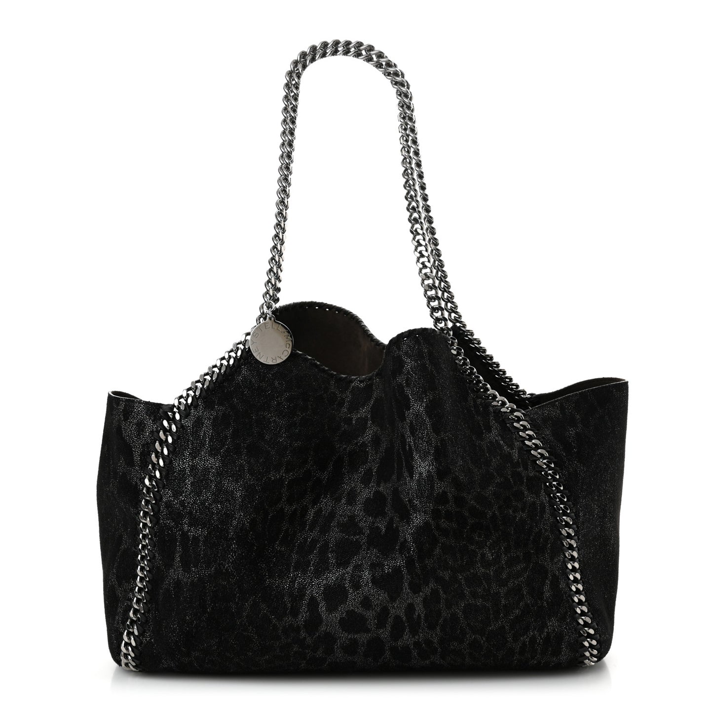 Leopard Shaggy Deer Falabella Reversible Tote Grey