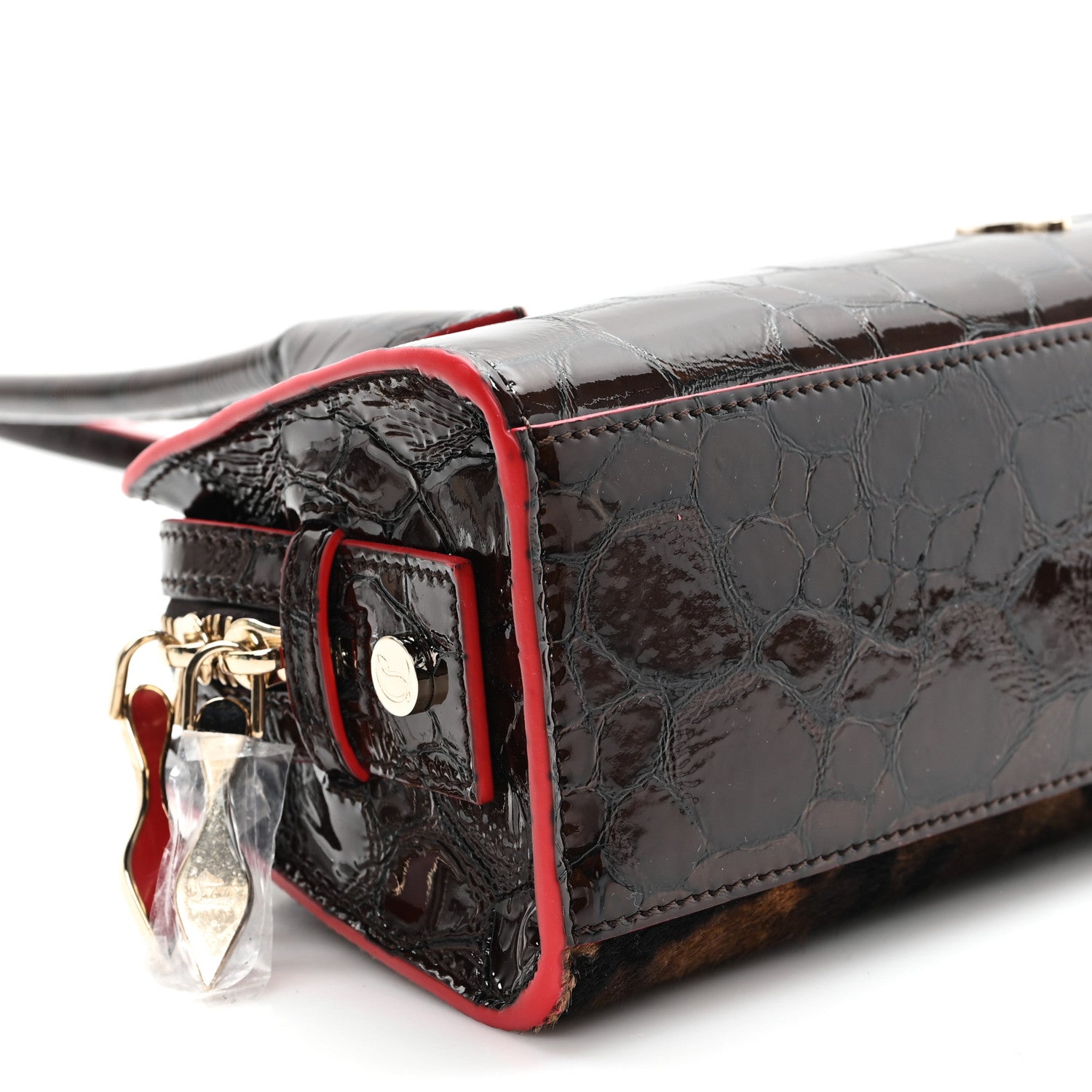Christian Louboutin Calfskin Crocodile Embossed Pony Hair Leopard