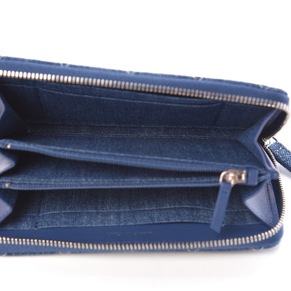 Chanel Denim Quilted Medium Zip Wallet Blue 5 of 9