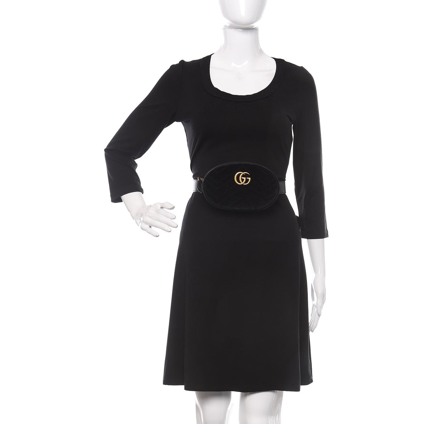 Velvet Matelasse GG Marmont Belt Bag 95 38 Black