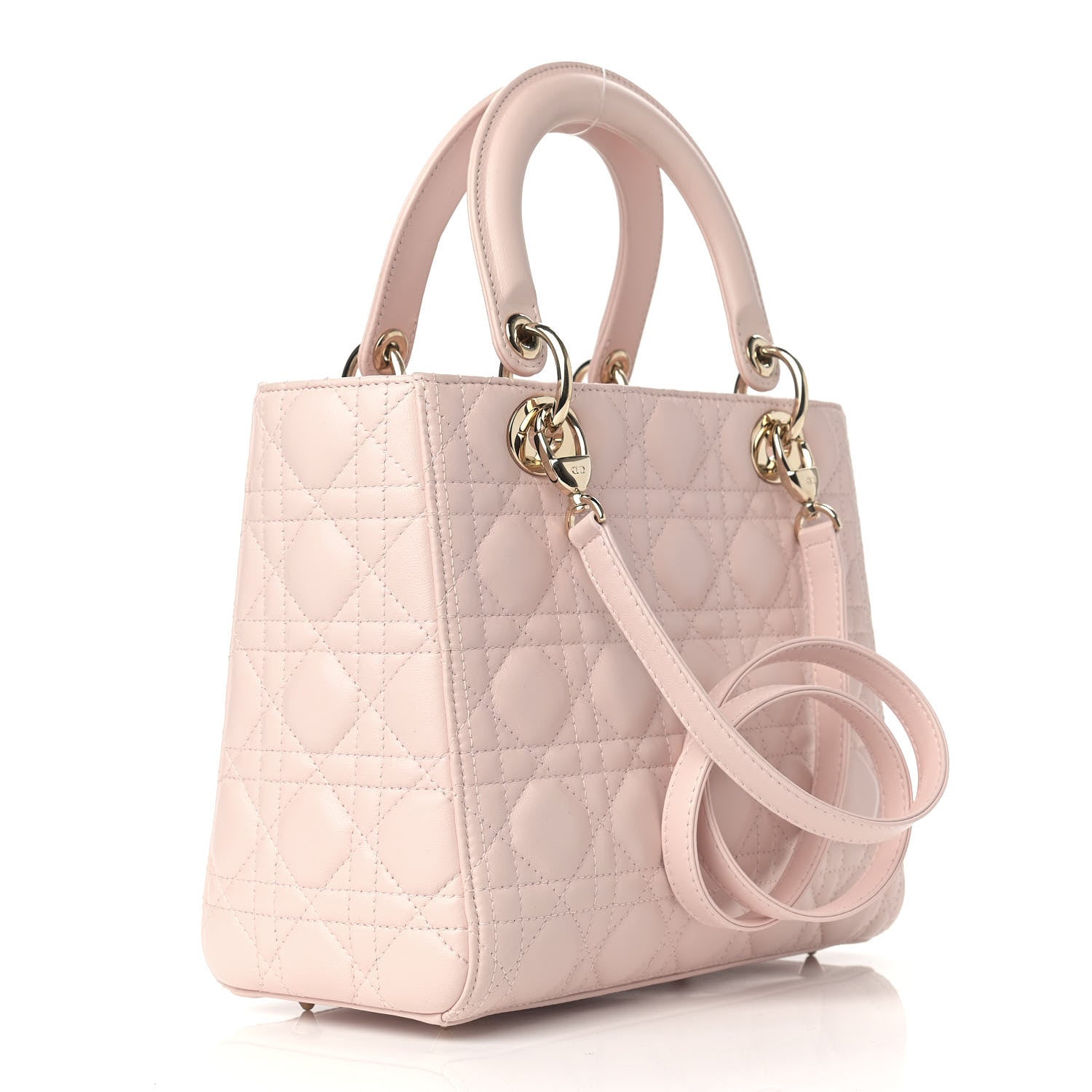 Christian Dior Lambskin Cannage Medium Lady Dior Light Pink 3 of 11