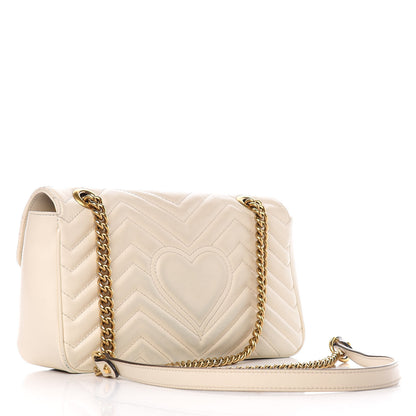 Gucci Calfskin Matelasse Small GG Marmont Shoulder Bag White 4 of 11