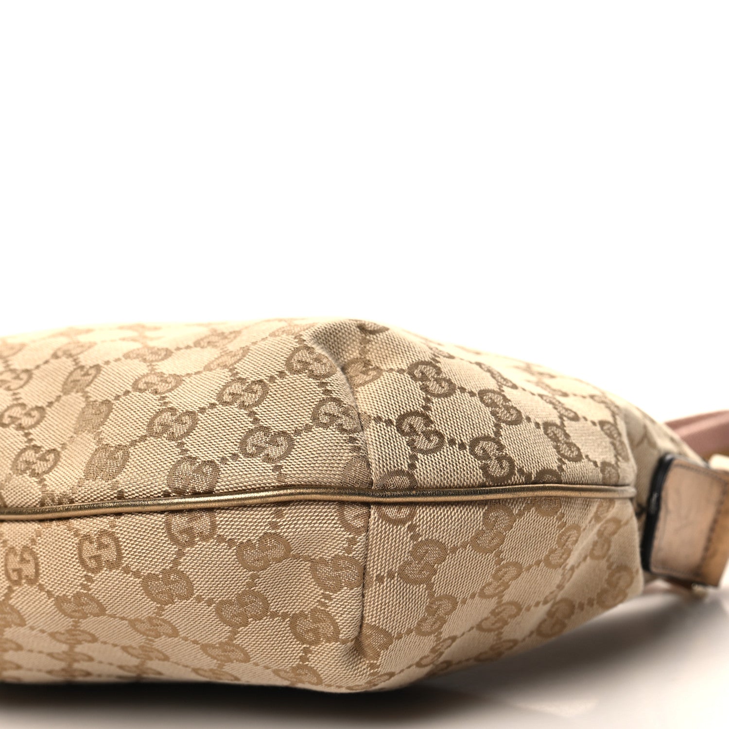 Gucci Monogram Web Medium Half Moon Hobo Gold Pink 10 of 10