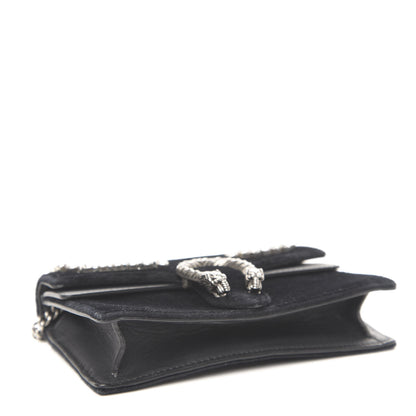 Gucci Velvet Crystal Super Mini Dionysus Shoulder Bag Black 4 of 12