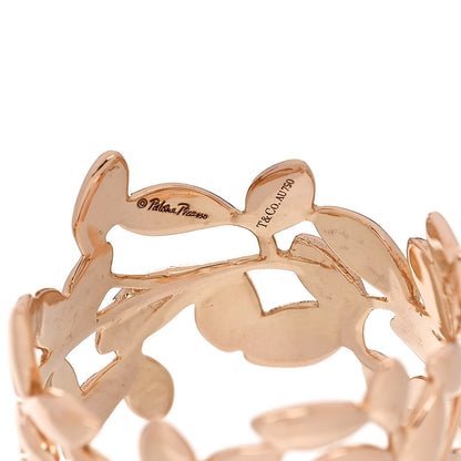 Tiffany 18K Rose Gold Paloma Picasso Wide Olive Leaf Ring 56 7.5 4 of 5