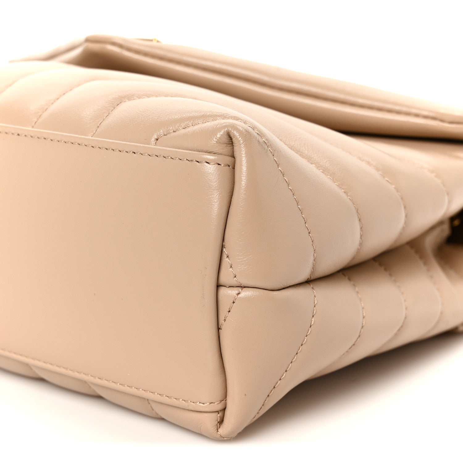 Saint Laurent Calfskin Y Quilted Monogram Small Loulou Chain Satchel Dark Beige 11 of 11