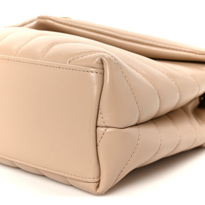 Saint Laurent Calfskin Y Quilted Monogram Small Loulou Chain Satchel Dark Beige 11 of 11