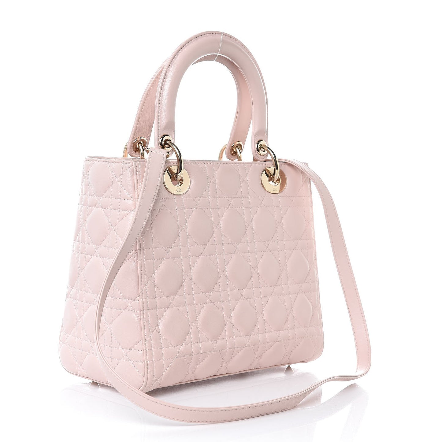 Lambskin Cannage Medium Lady Dior Light Pink