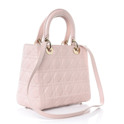 Christian Dior Lambskin Cannage Medium Lady Dior Light Pink 3 of 8