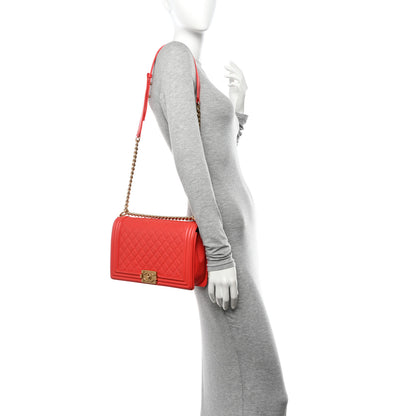 Chanel Calfskin Quilted New Medium Boy Flap Red 2 of 14