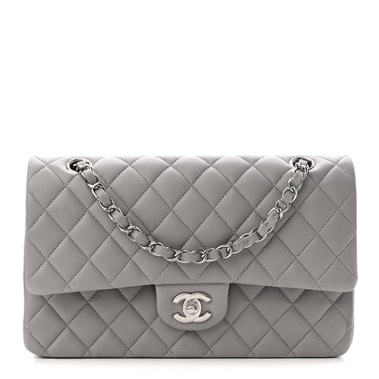 Chanel Lambskin Quilted Medium Double Flap Grey 1 of 11