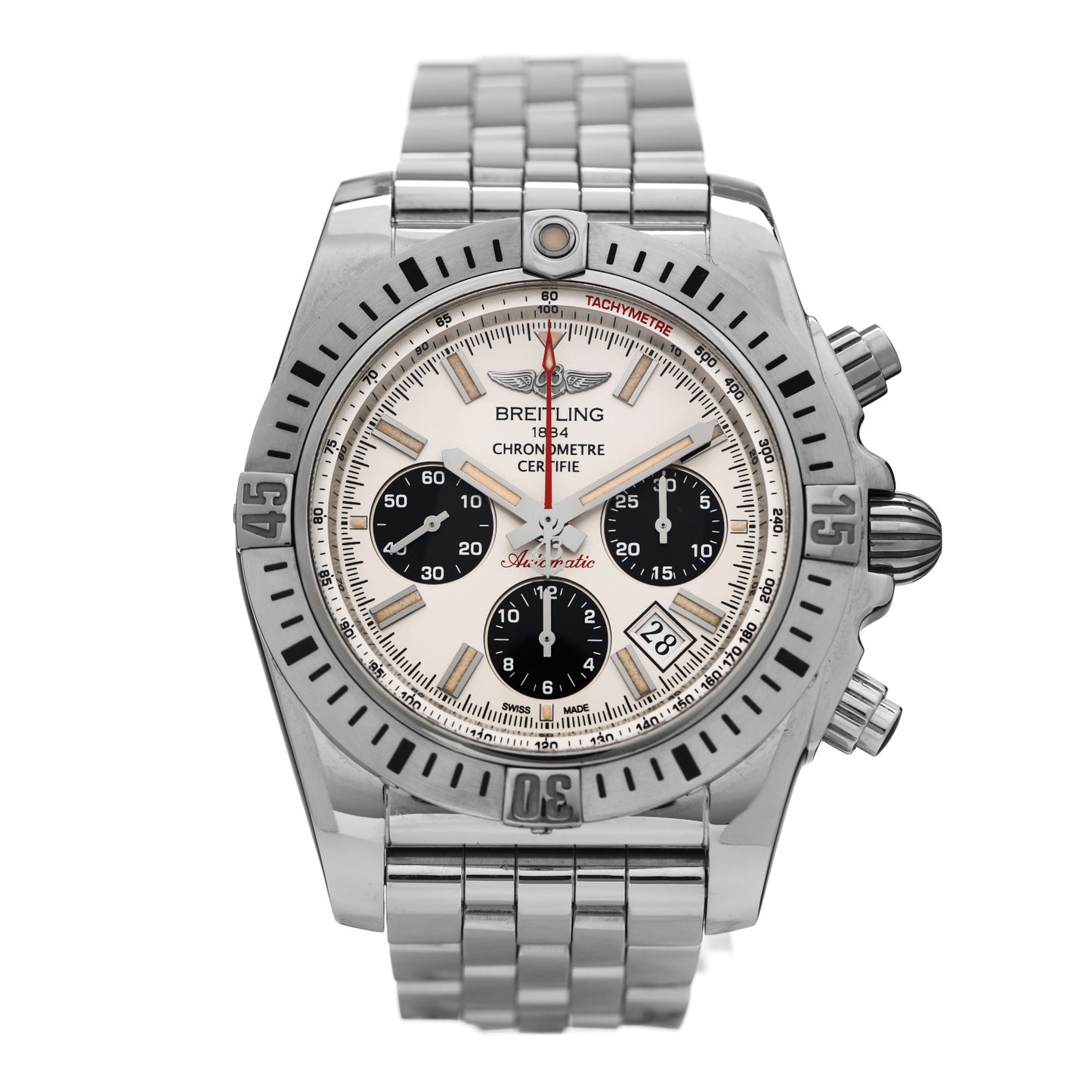 Stainless Steel 44mm Chronomat Airborne Automatic Watch Ivory AB0115