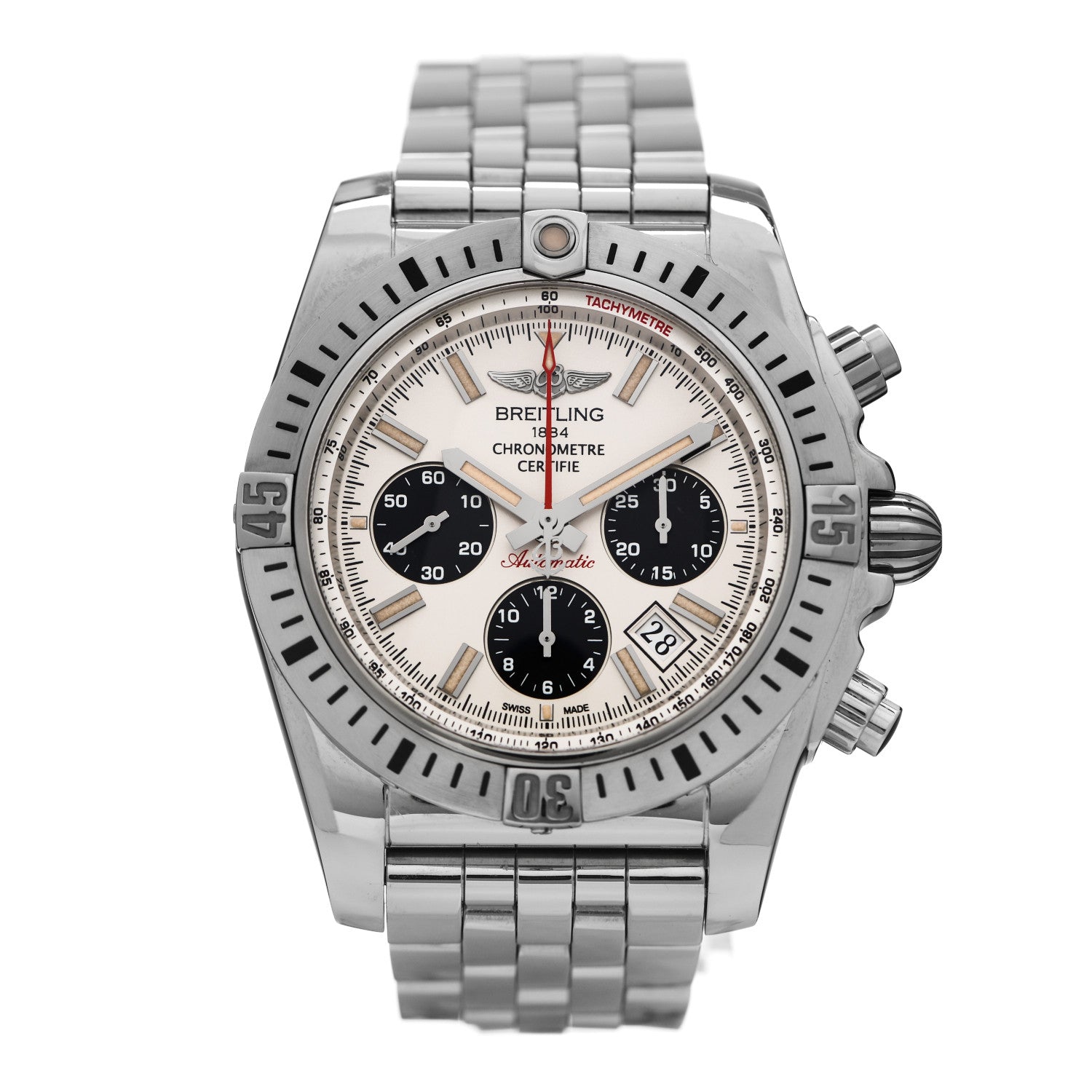 Breitling Stainless Steel 44mm Chronomat Airborne Automatic Watch Ivory AB0115 1 of 5