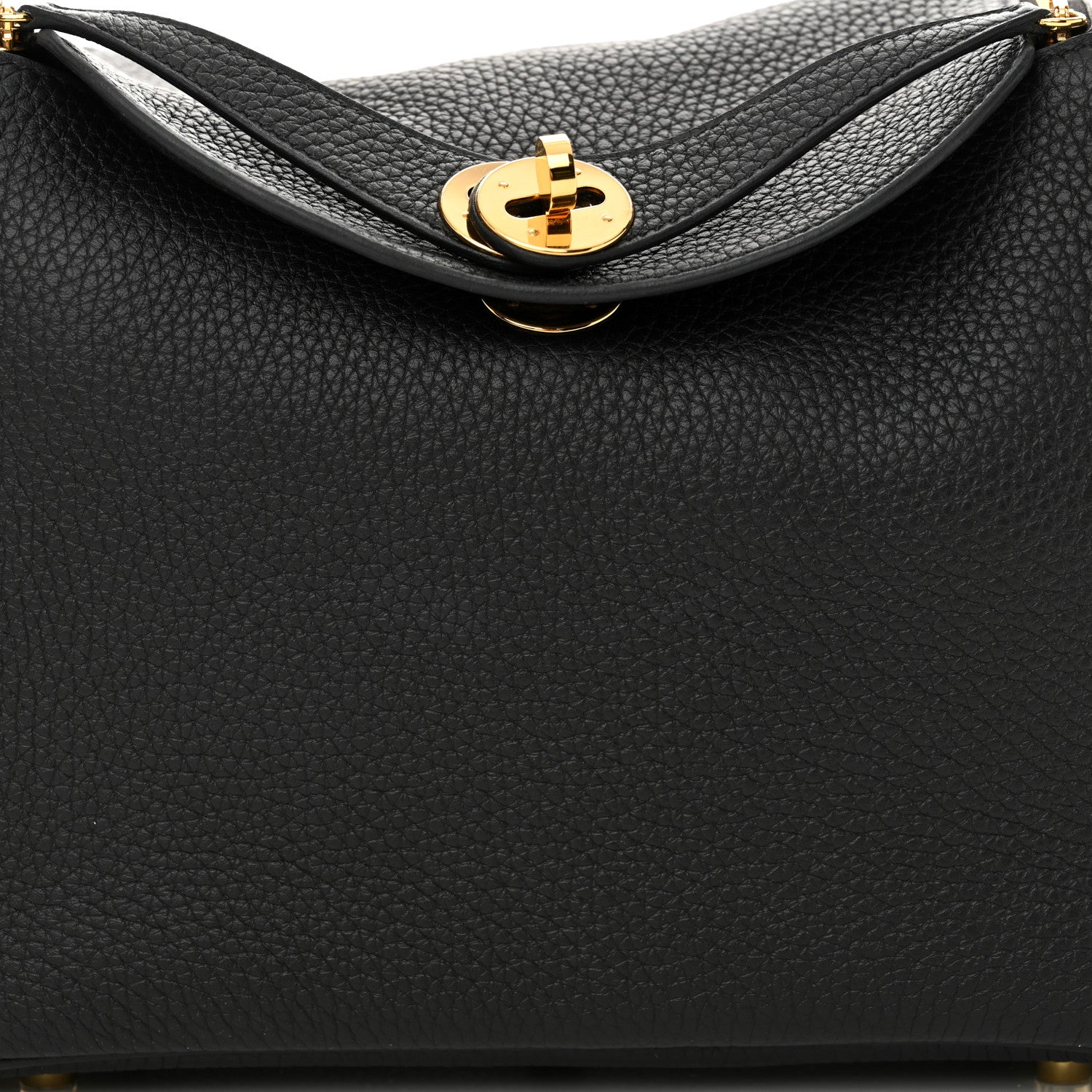 Hermes Taurillon Clemence Lindy 26 Black 8 of 10
