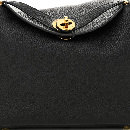 Hermes Taurillon Clemence Lindy 26 Black 8 of 10