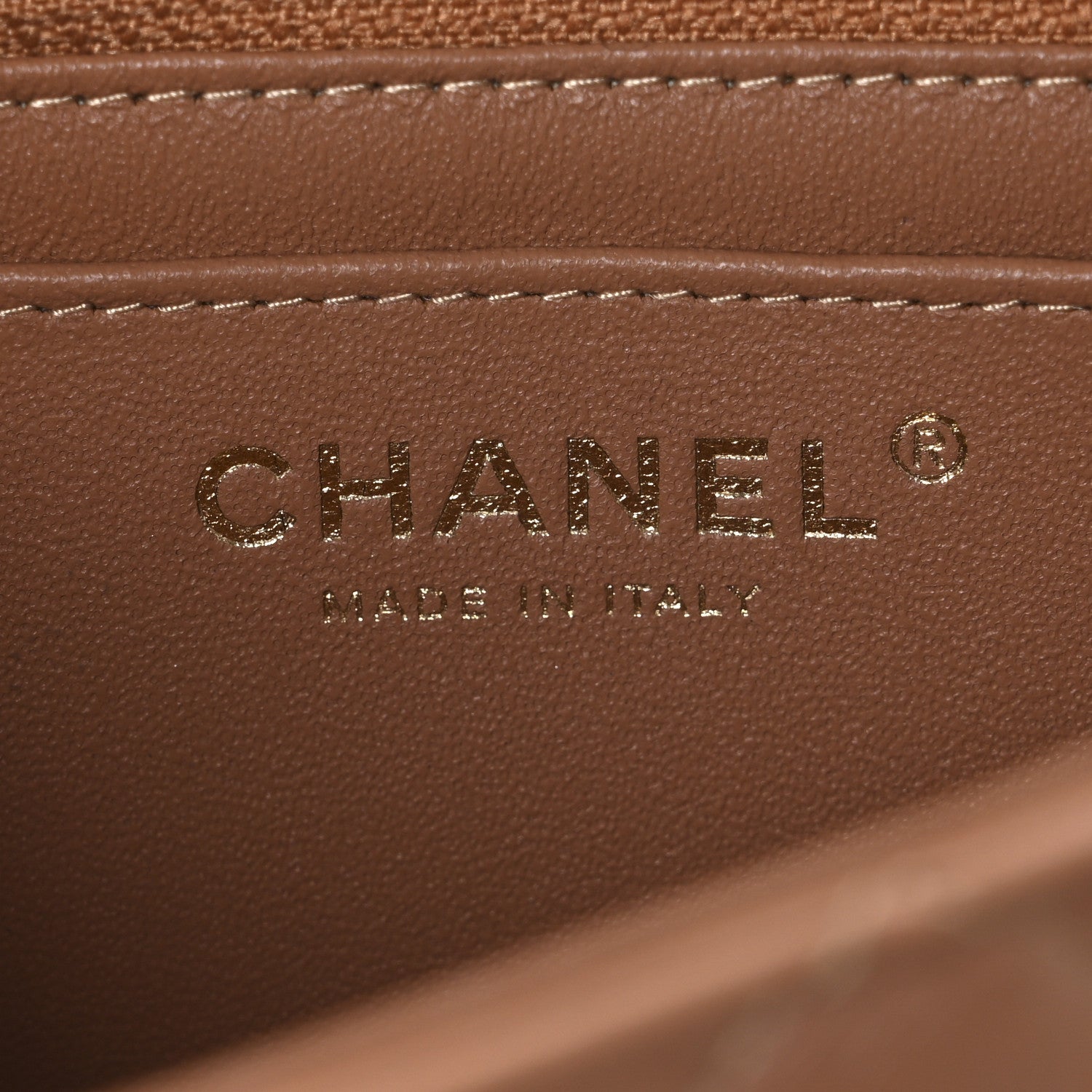 Chanel Lambskin Quilted Mini Rectangular Flap Dark Beige 5 of 10