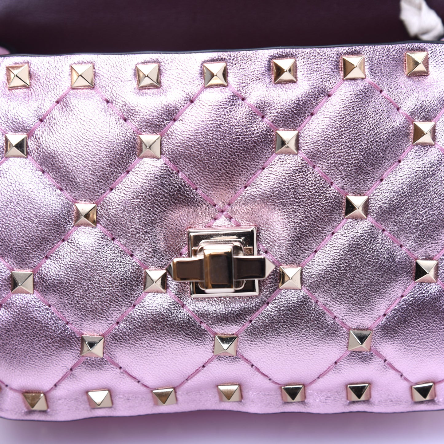 Metallic Nappa Micro Rockstud Spike Shoulder Bag Giacinto