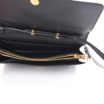 Prada Saffiano Bow Flap Wallet Black 5 of 11
