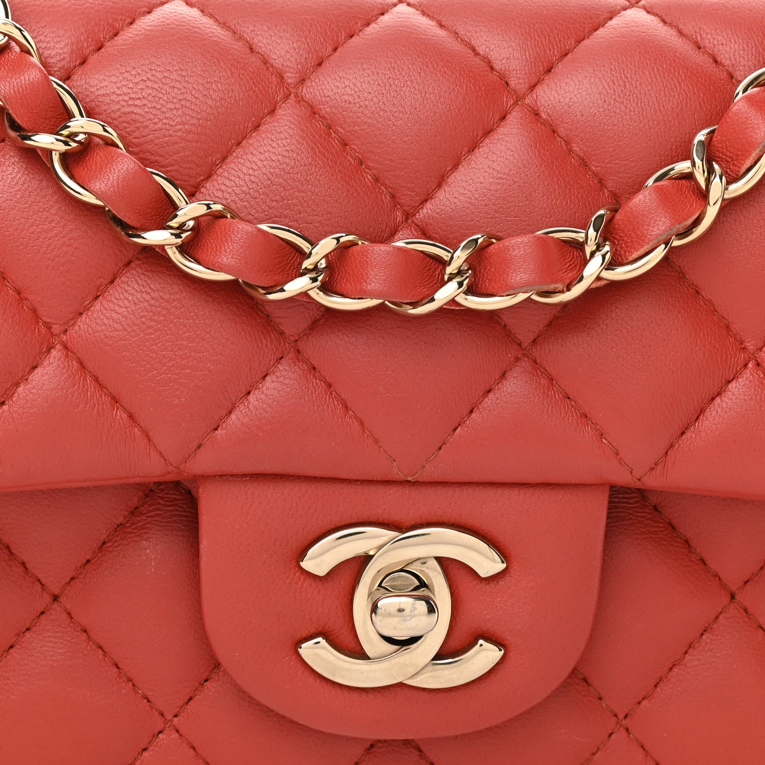 Chanel Lambskin Quilted Mini Rectangular Flap Brown 8 of 11