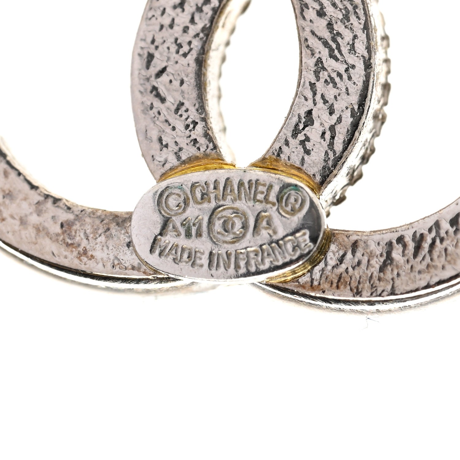 Chanel Crystal CC Earrings Silver 4 of 4