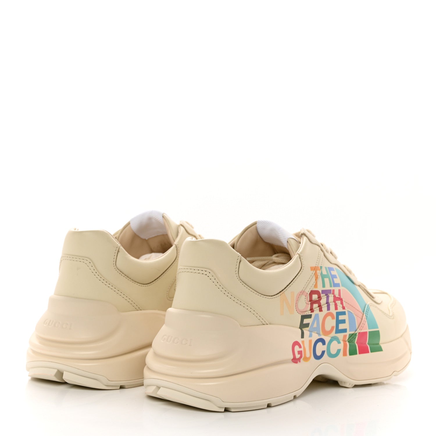 Gucci X THE NORTH FACE Apollo Calfskin Mens Rhyton Sneakers 7 Ivoire 4 of 11