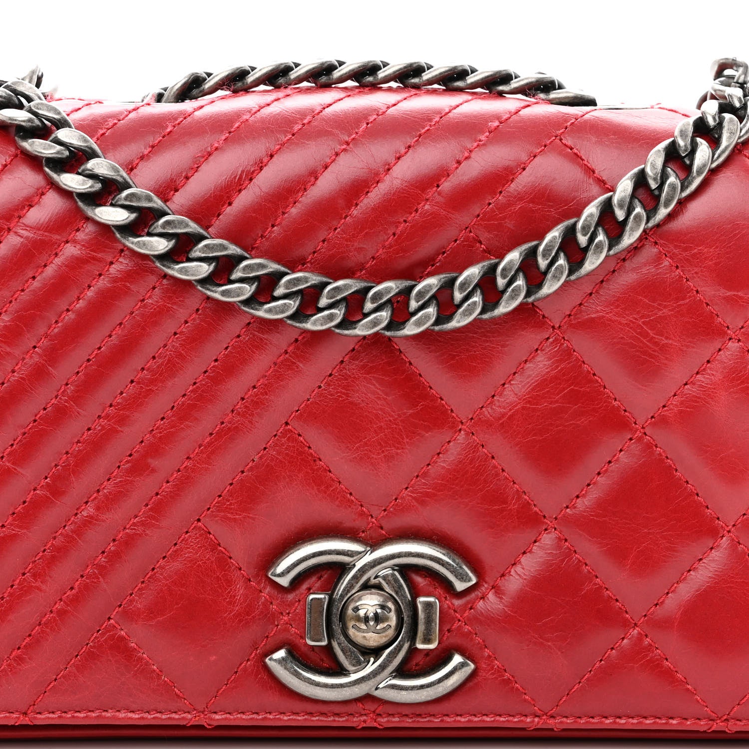 Chanel Glazed Calfskin Quilted Small Coco Boy Flap Red 8 of 11