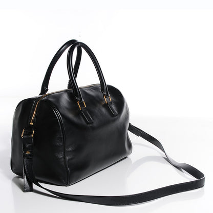 Saint Laurent Smooth Calfskin Small Bi Color Duffle 6 Black White 3 of 9