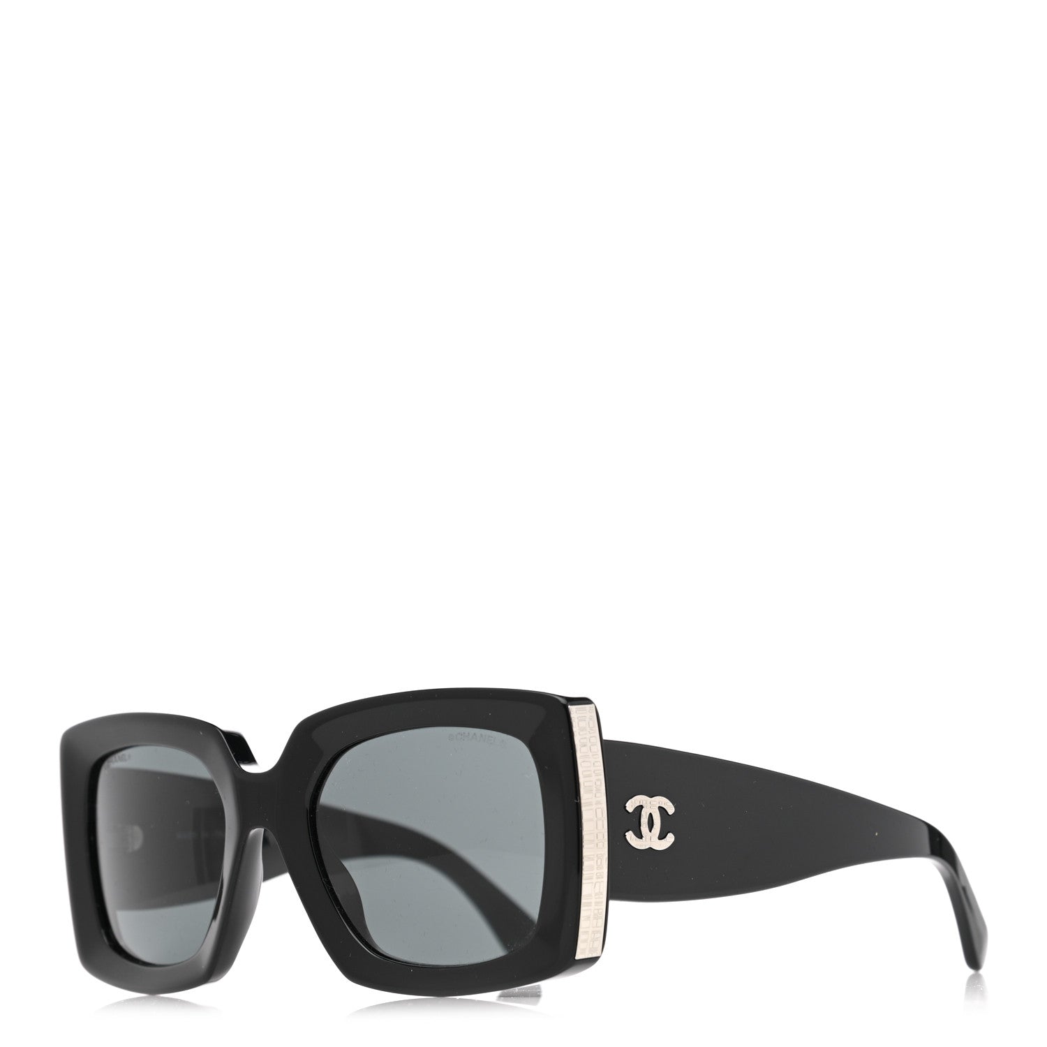 Chanel Acetate Rectangle Sunglasses 5435 Black 1 of 8