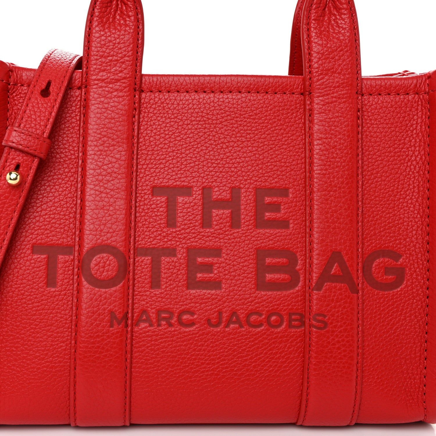 Marc Jacobs Grained Calfskin Small The Tote Bag True Red 9 of 12