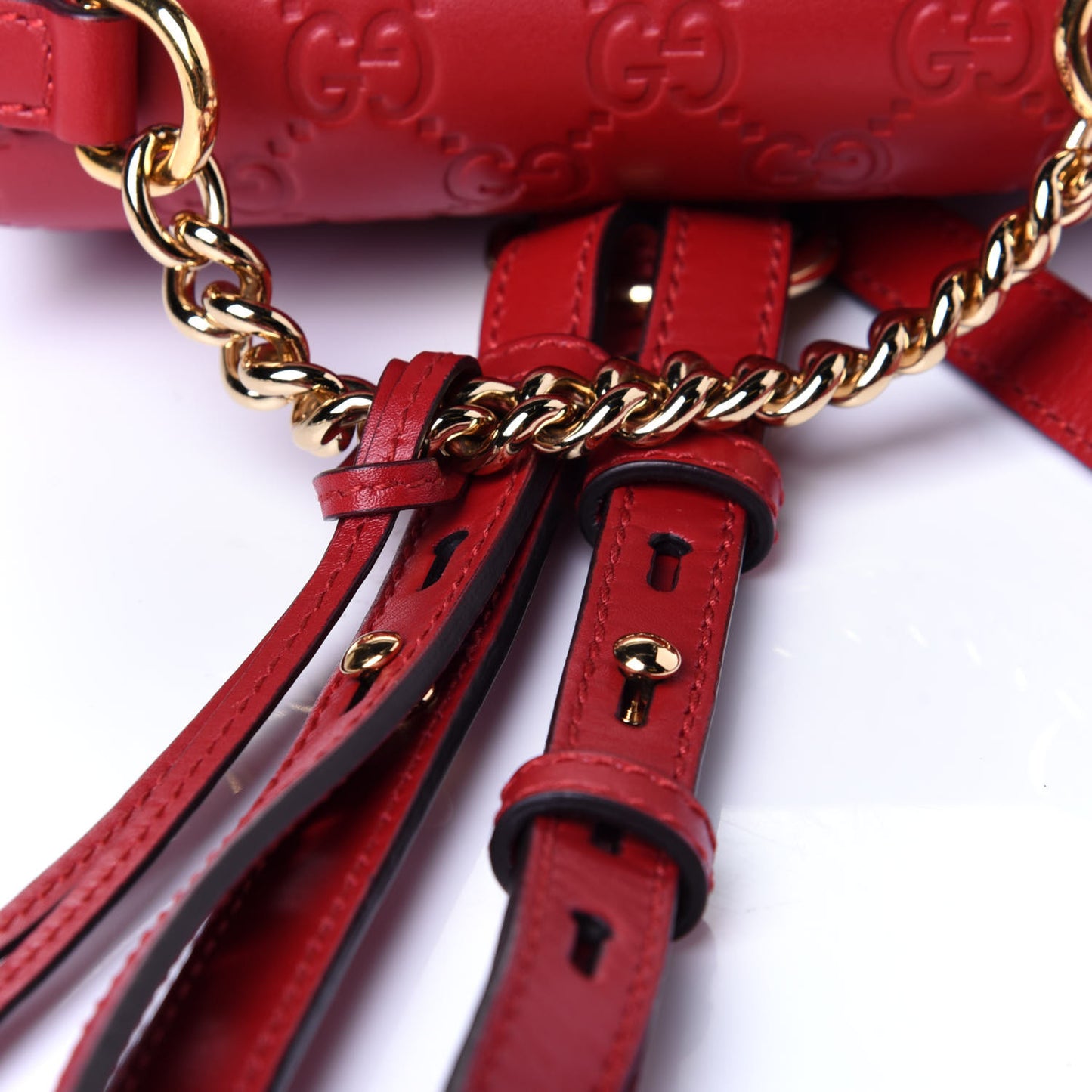 Guccissima Signature Padlock Backpack Hibiscus Red
