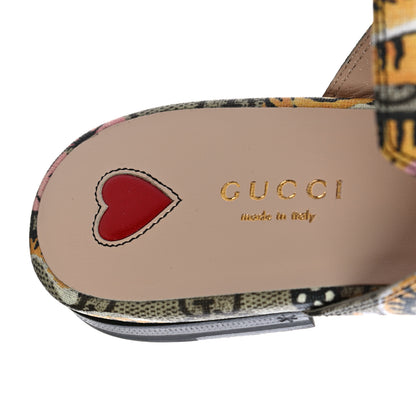 Gucci GG Supreme Monogram Bengal Womens Princetown Slippers 38.5 Beige Crop Pink 10 of 12