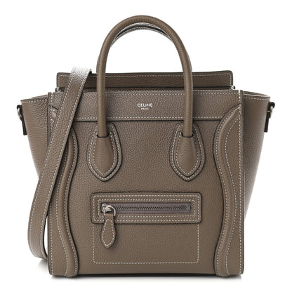 Celine Drummed Calfskin Nano Luggage Souris 1 of 11
